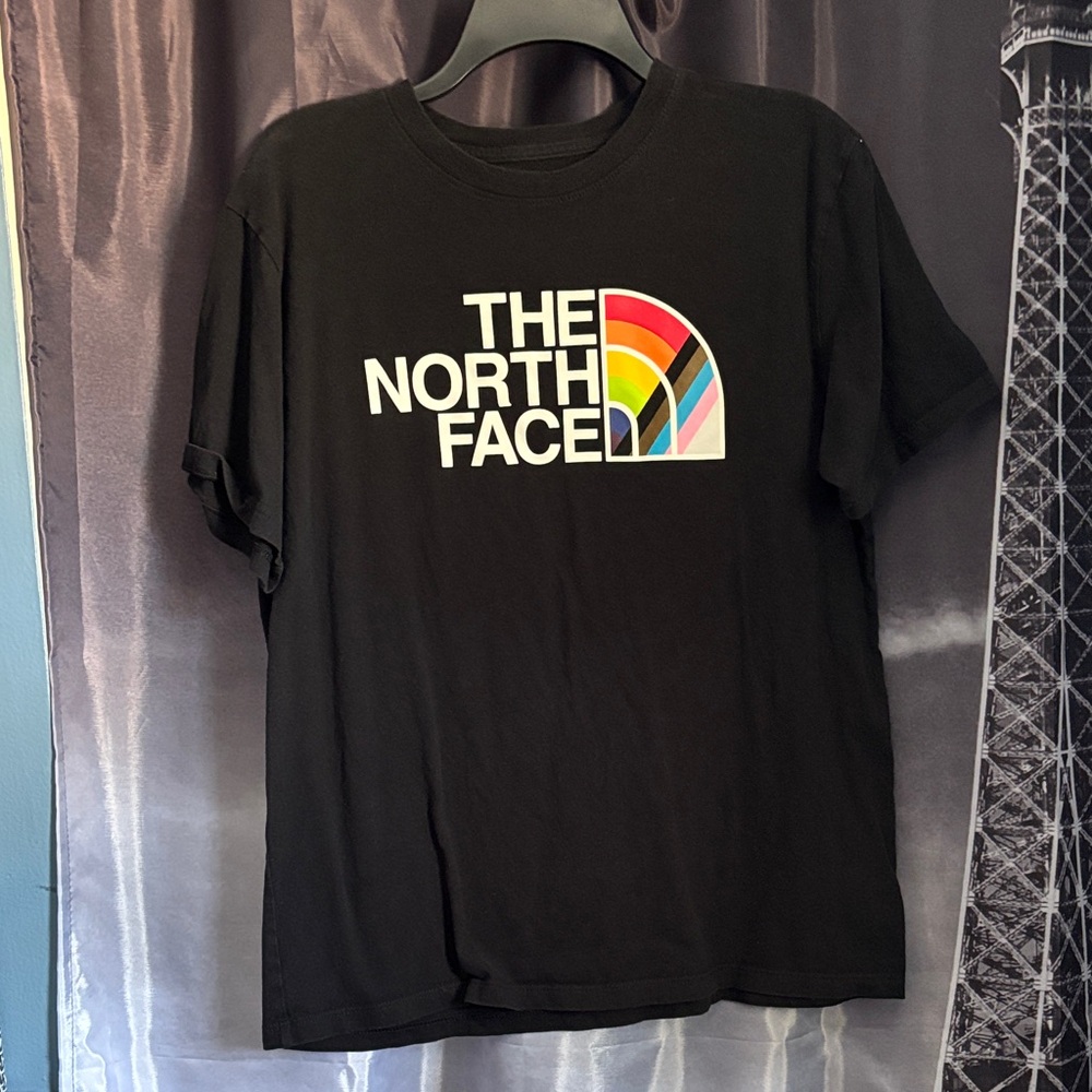 The North Face Black Tee with Multicolor Logo